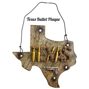 NWOT Montana West Rustic Western Texas Bullet Casing Firearms Wall Plaque